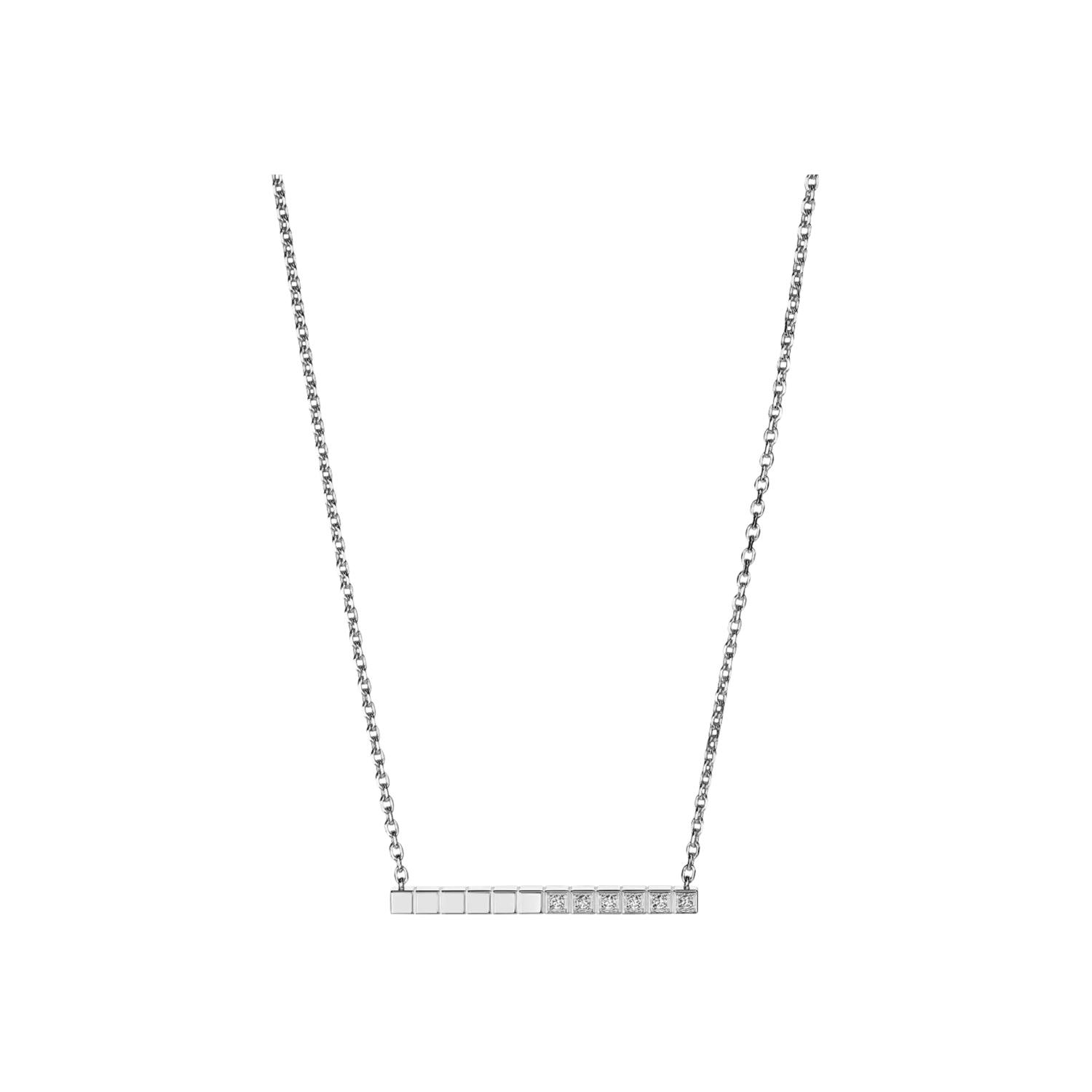 

Колье ice cube pure из белого золота с бриллиантовым паве деми Chopard