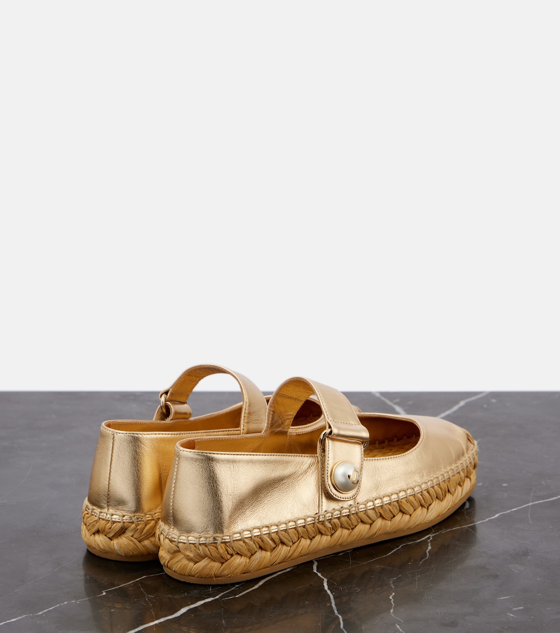 Эспадрильи из фаянсовой кожи с эффектом металлик Jimmy Choo, золотой — фото 3