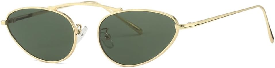 

Металлические солнцезащитные очки «кошачий глаз» для женщин и мужчин, в стиле ретро-панк, овальная оправа, винтажные солнцезащитные очки с защитой от УФ-излучения UV400 VFDHN, 3