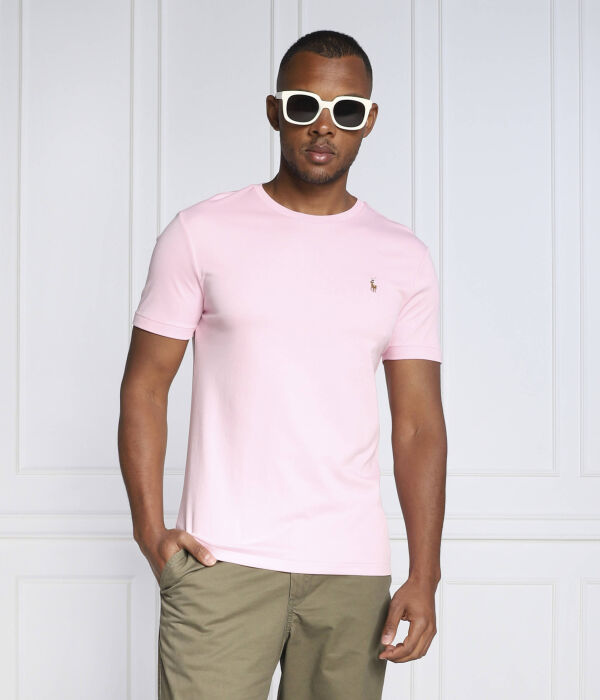 Футболка Polo Ralph Lauren Custom Slim Fit, розовый — фото 3