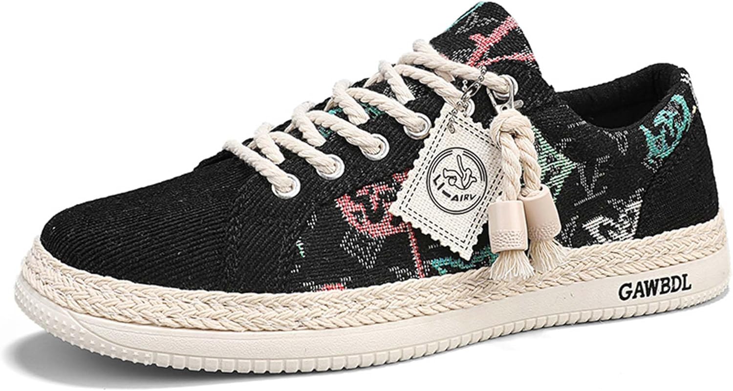 

Мужские повседневные кроссовки, модные, на шнуровке, из хлопкового материала, удобные, легкие, с легким надеванием, для улицы, дышащие, противоскользящие, для прогулок, повседневные лоферы Dzbajrqm, черный