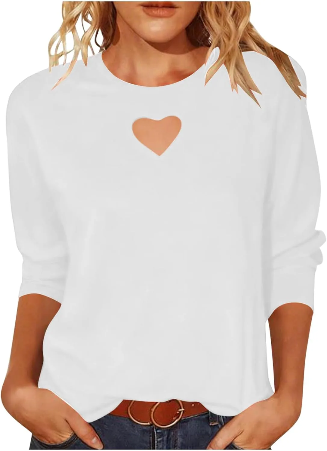 

Женская блузка с 3/4 рукавом и сердцевидным вырезом Xiaojmake