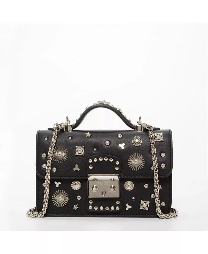 

Кожаная женская сумка-кроссбоди Studded Small с шипами, черная SUSU