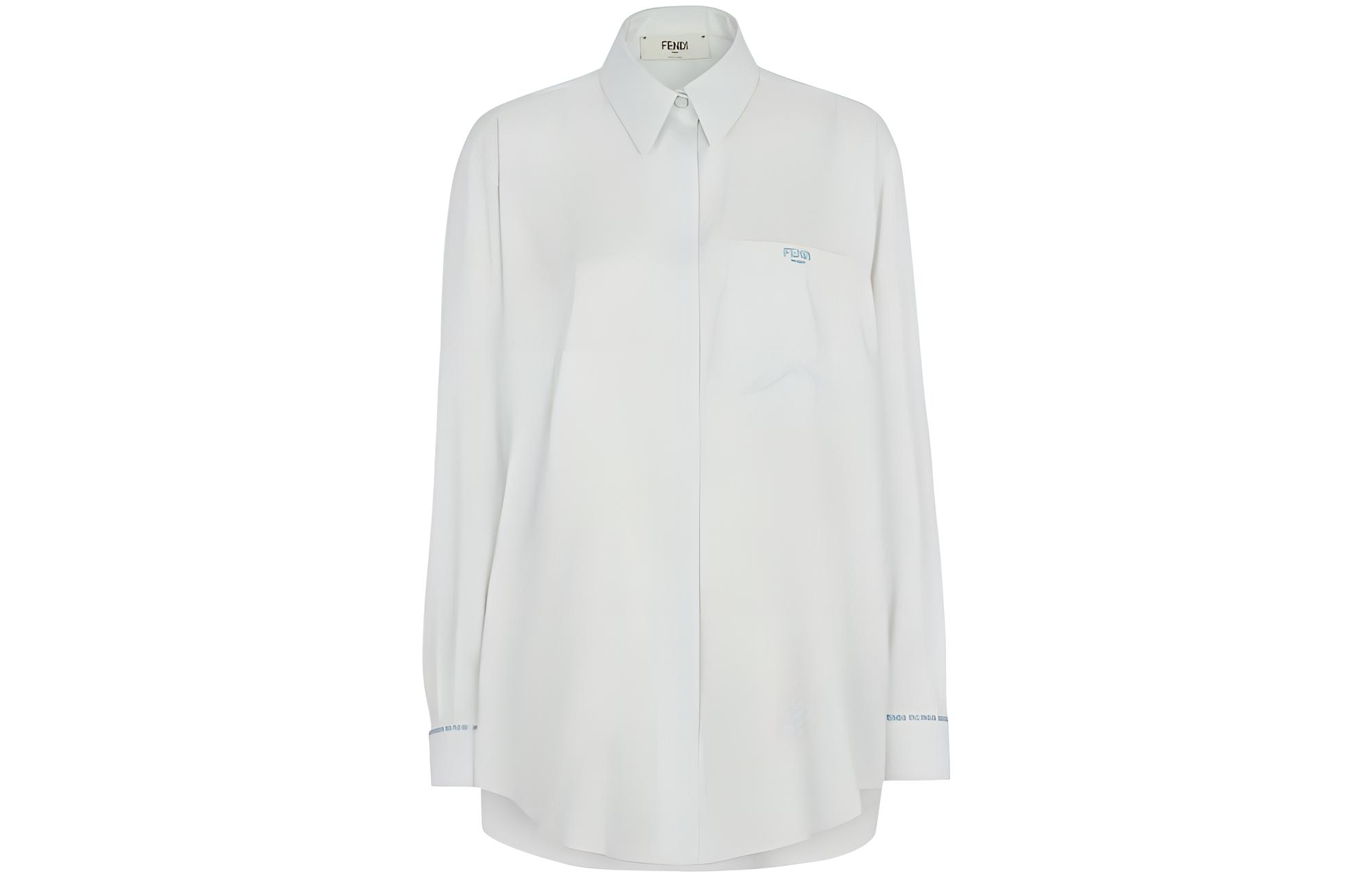 

Футболка с вышитым логотипом и фигурным подолом FENDI, зеленый