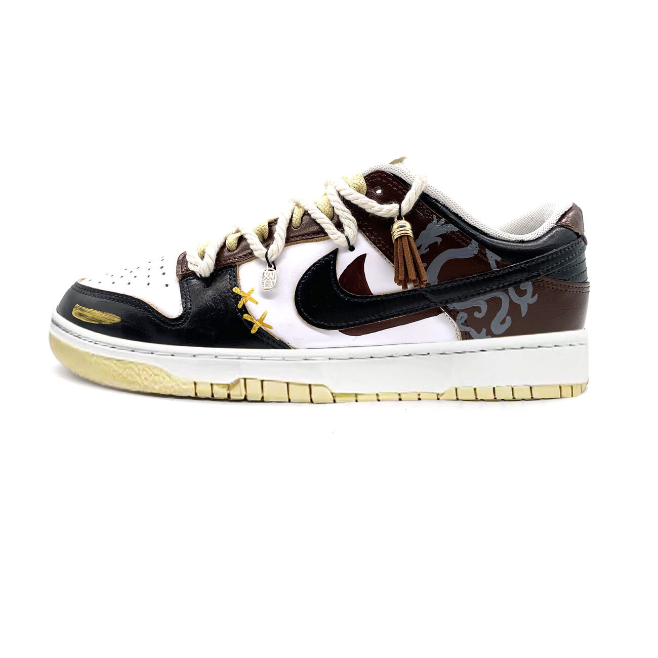 

Кроссовки Nike Dunk Skateboarding Shoes Men Low-top Black, цвет Off White