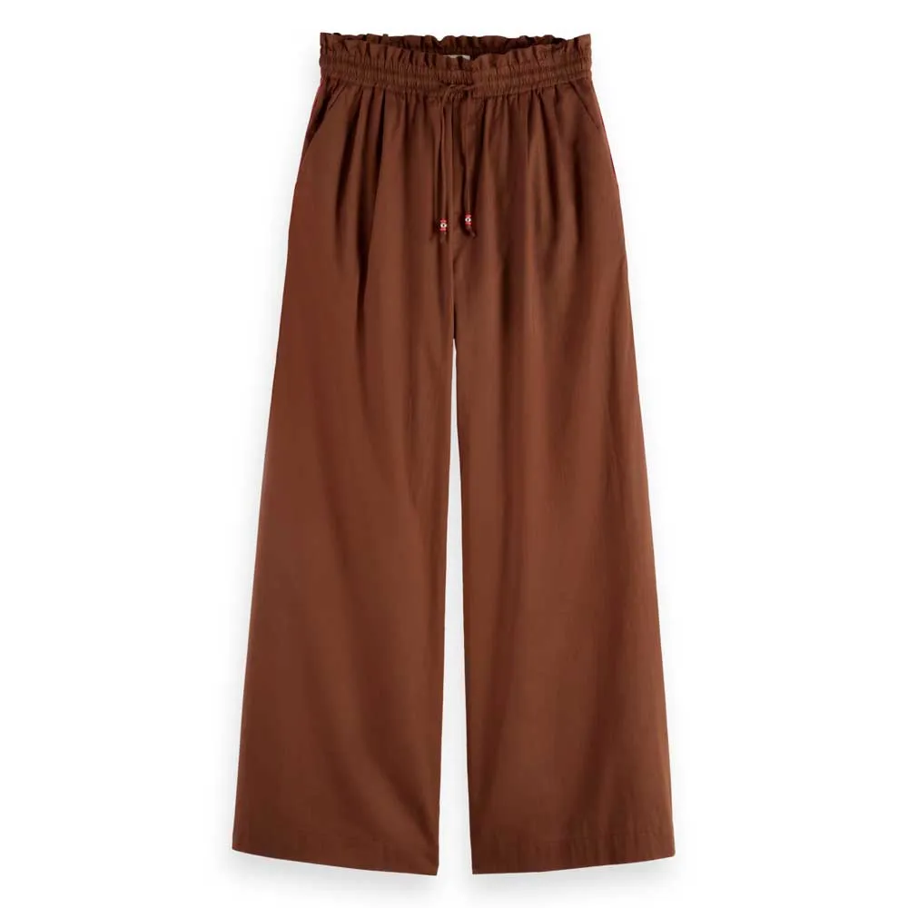 

Брюки с высокой талией Scotch & Soda Voile Wide Leg Pull On, коричневый
