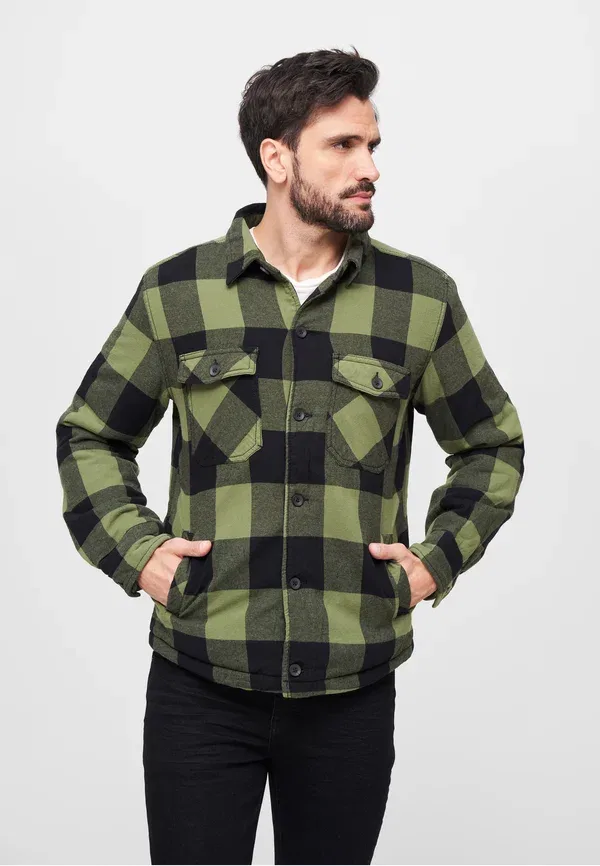 Куртка лёгкая Brandit Lumberjacket, чёрный/оливковый