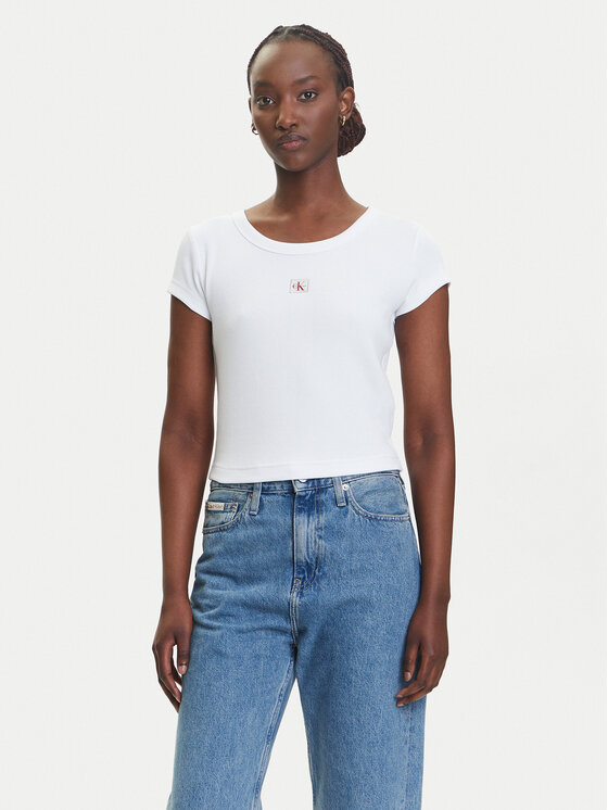 

Облегающая футболка LV047C200G Calvin Klein Jeans, белый