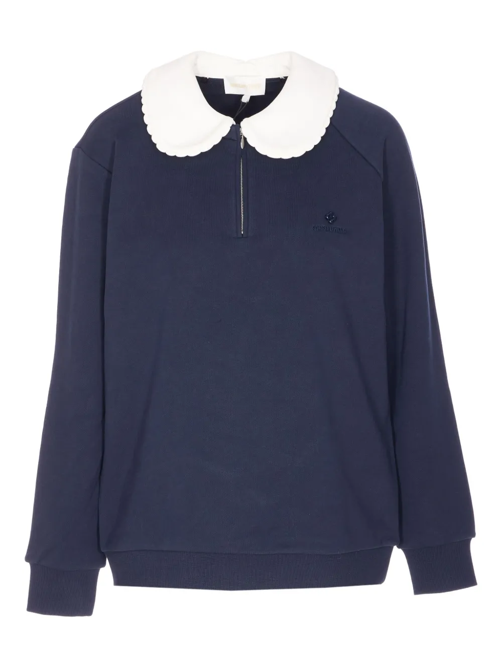 

Свитшот с вышивкой и воротником-«кукольным» Shushu/Tong, синий