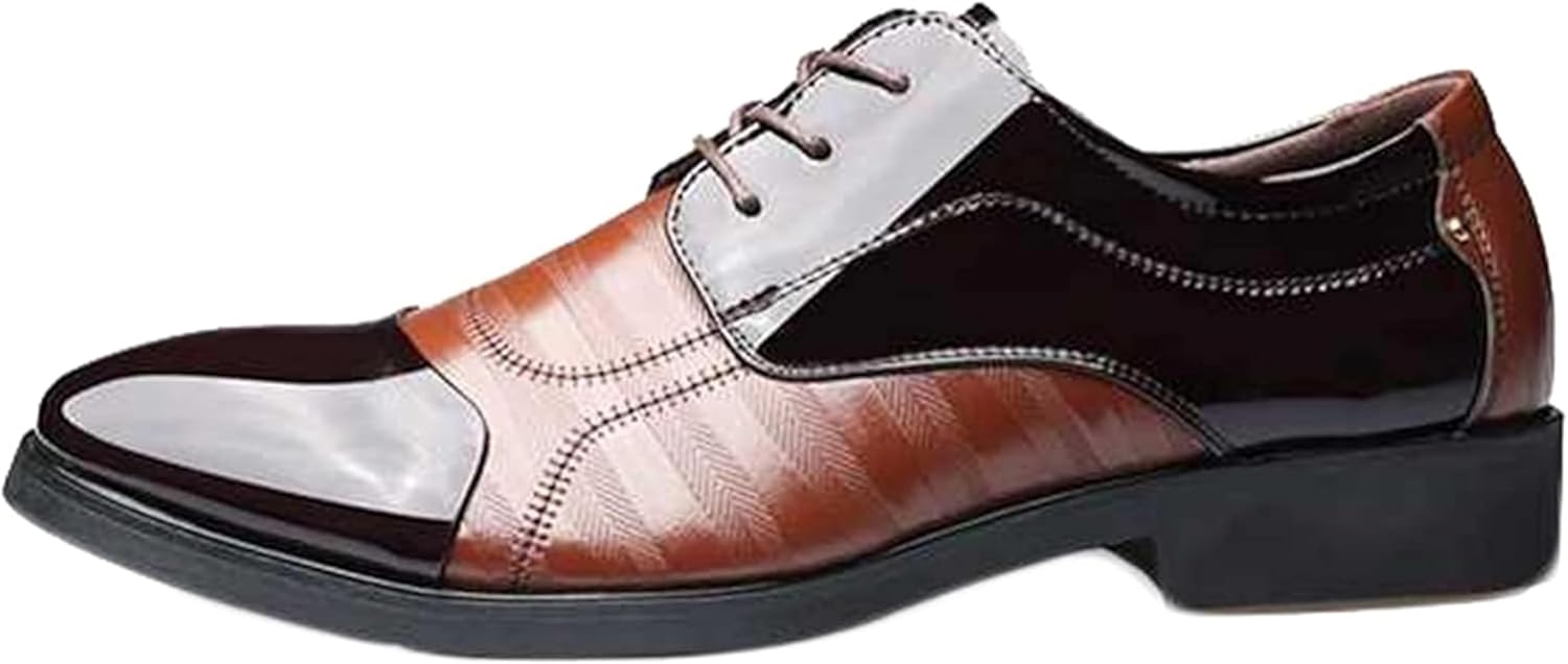 

Мужские вечерние туфли на шнуровке с острым носком, с низким вырезом, оксфорды, весна-лето Generic, коричневый