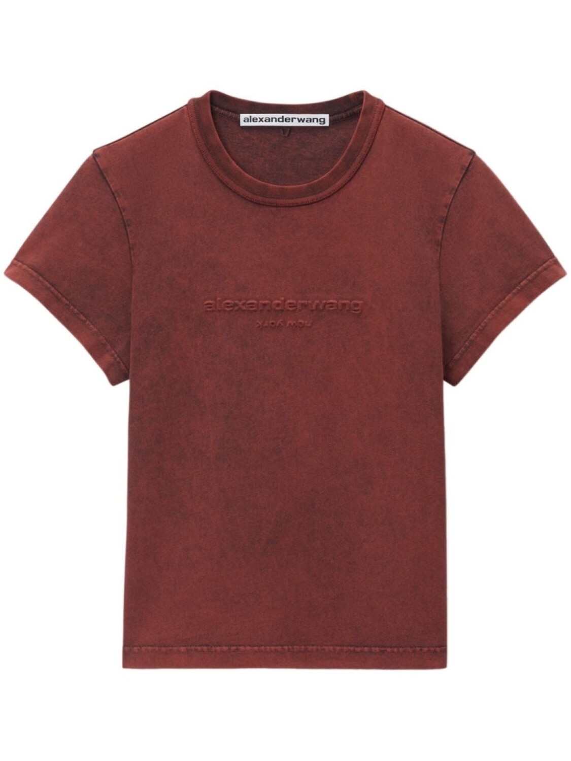 

Alexander Wang футболка с логотипом-аппликацией, укороченная, красный
