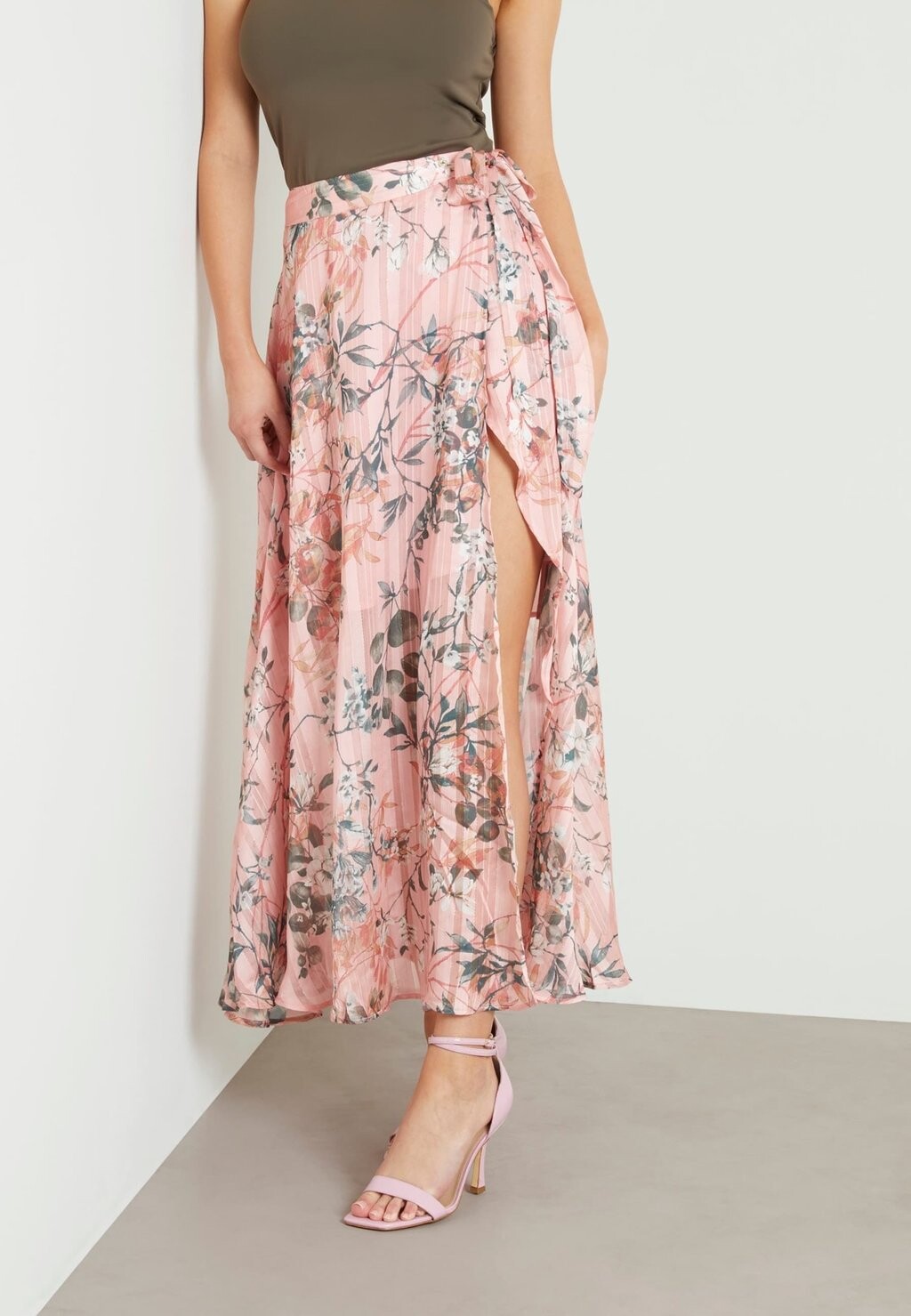 

Юбка с запахом Guess, цвет blumenmuster pink