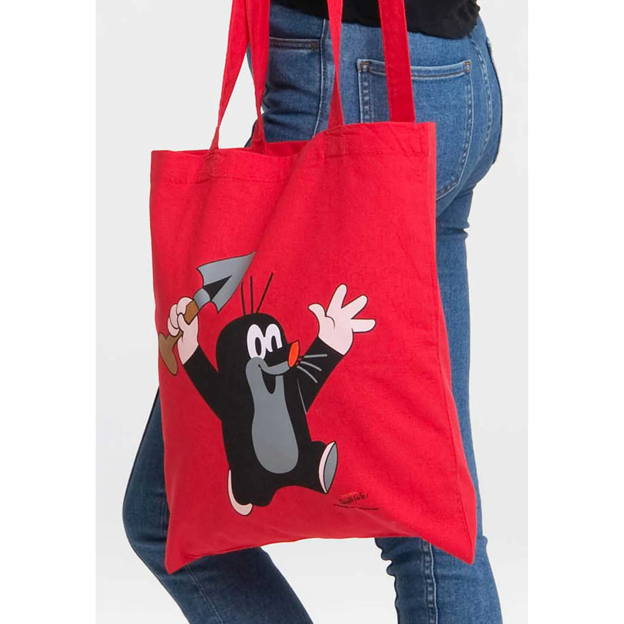

Сумка с ручкой LOGOSHIRT "Хлопковая сумка The Little Mole" с классным принтом, красный