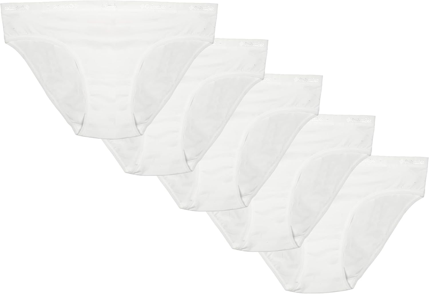 

Columbia женские бикини из 4-сторонней растягивающейся хлопковой ткани, набор из 5 штук, White