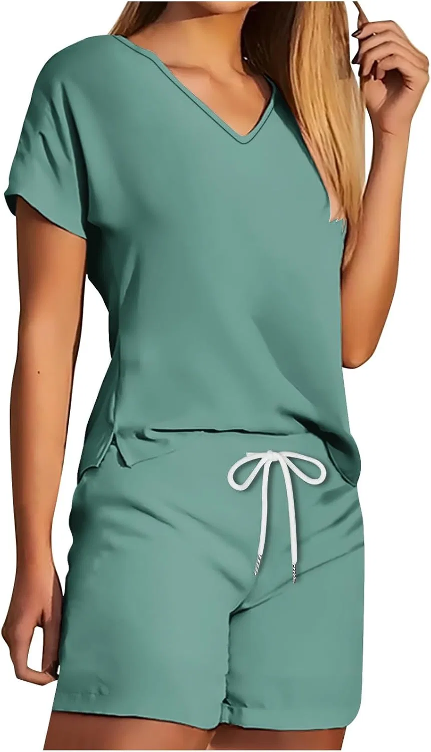 Женский спортивный костюм с футболкой и шортами, Generic, A01_mint Green