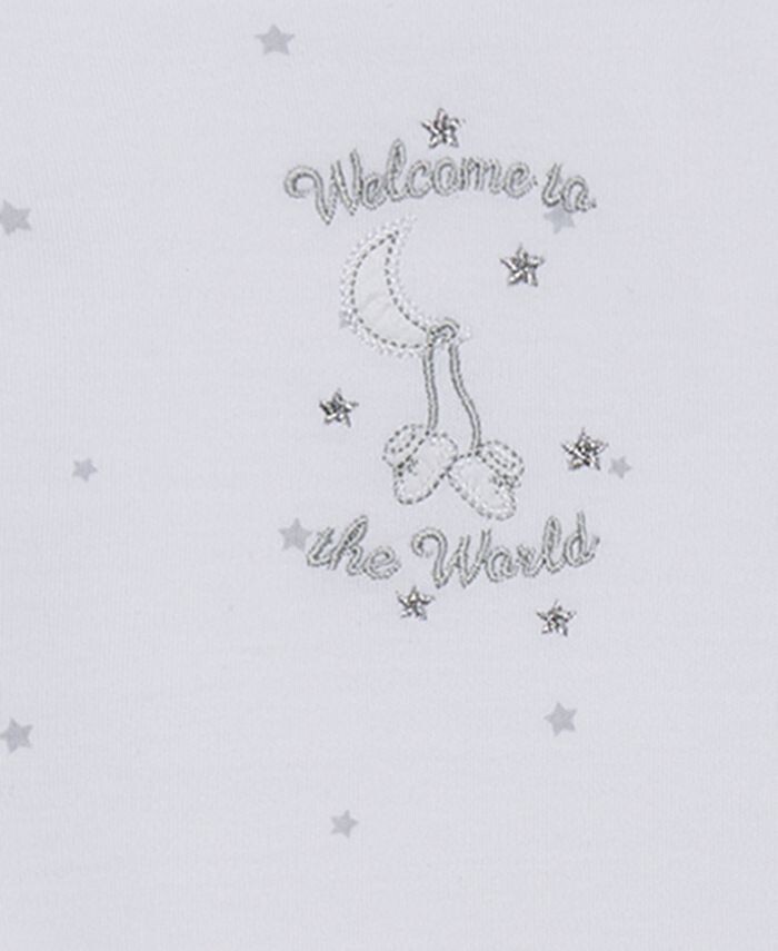 Платье и шапочка Welcome To The World для мальчиков и девочек, комплект из 2 предметов Little Me, белый — фото 3