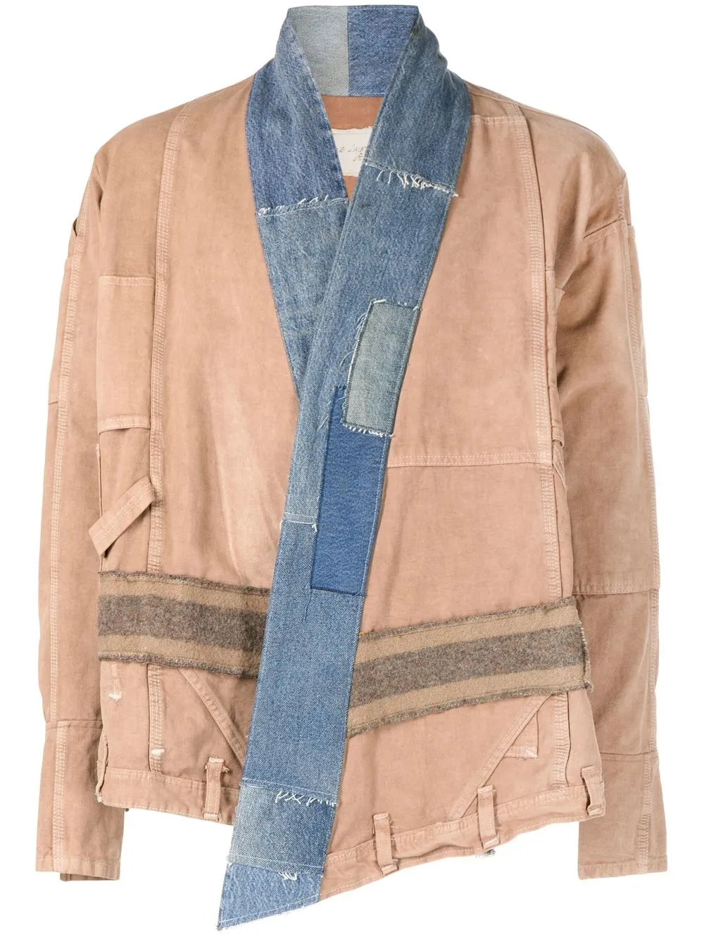 

Куртка в технике пэчворк с отделкой из денима Greg Lauren, коричневый