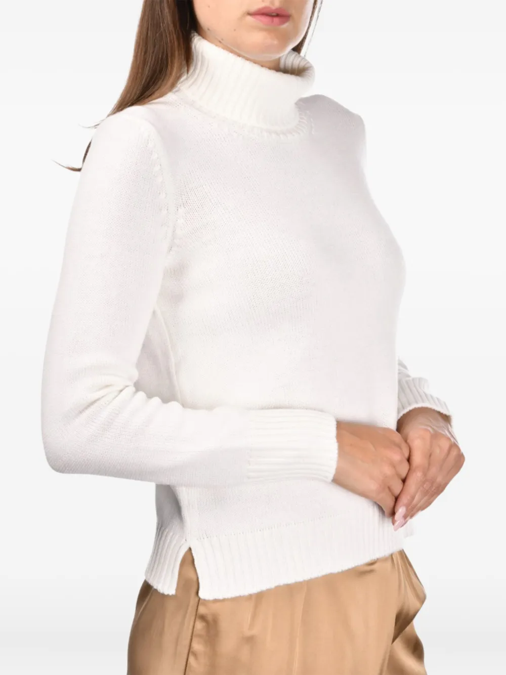 

Шерстяной свитер с высоким воротником Gran Sasso, белый