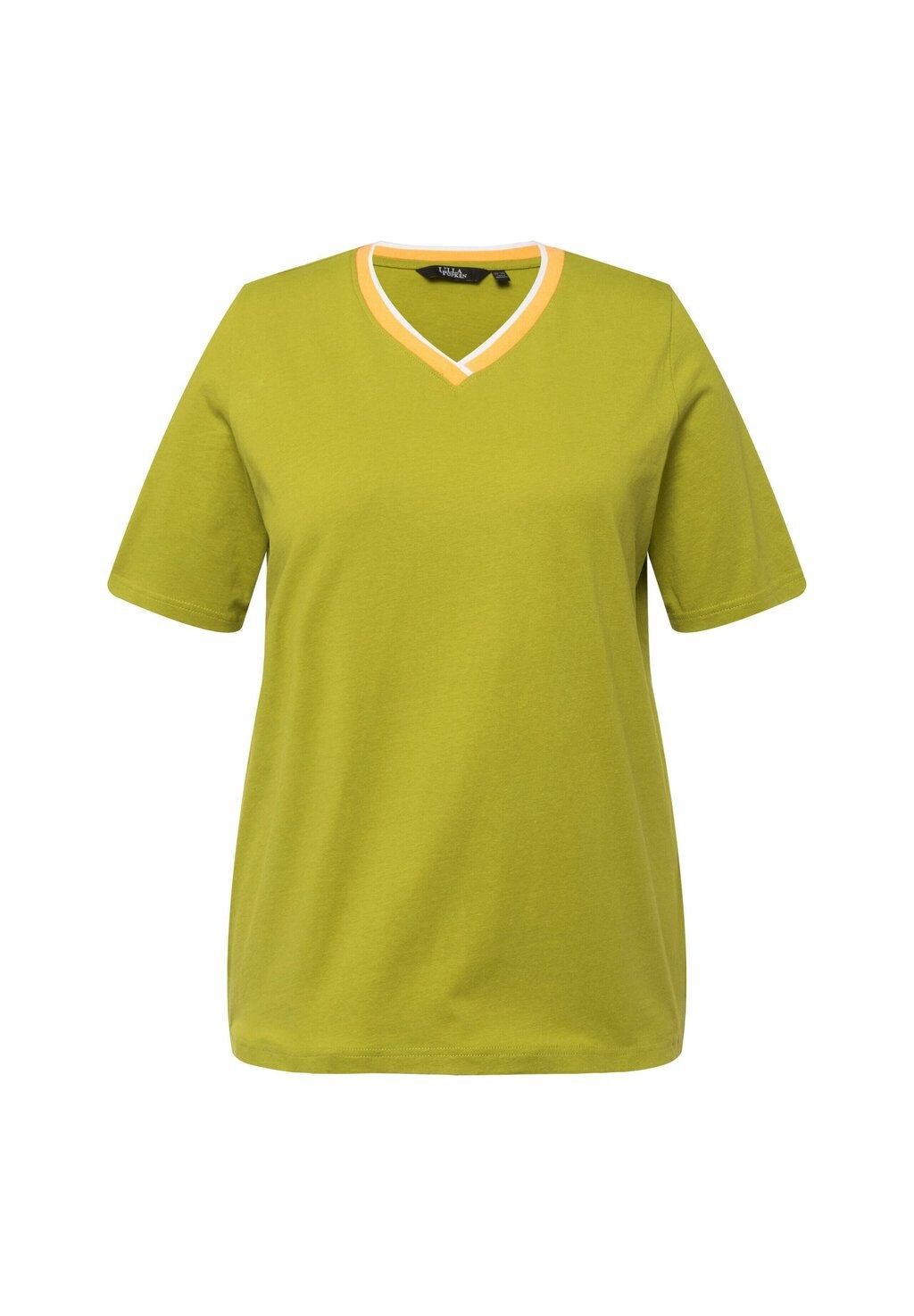 

Базовая футболка STRIPED NECK SHORT SLEEVE TEE Ulla Popken, зеленый