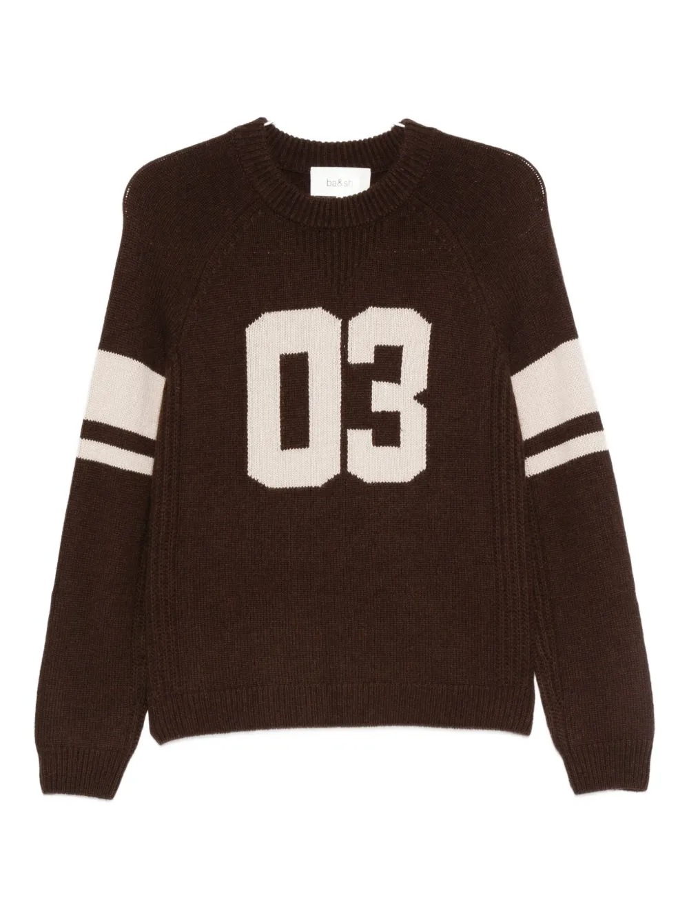 

Шерстяной свитер с интарсией в виде номера Ba&Sh, коричневый