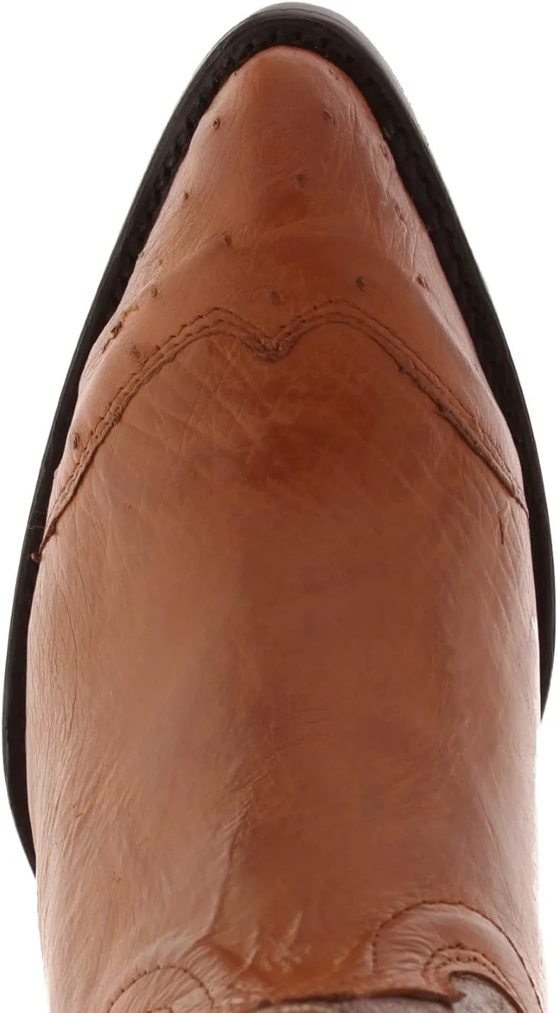 

Мужские вестерн-ботинки Коньяк с накладкой из страусиной кожи, модель J Toe Cowboy Professional