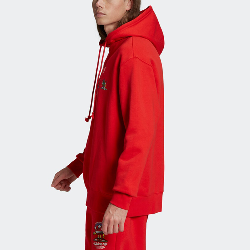 Толстовка унисекс красная Adidas Originals, красный — фото 4