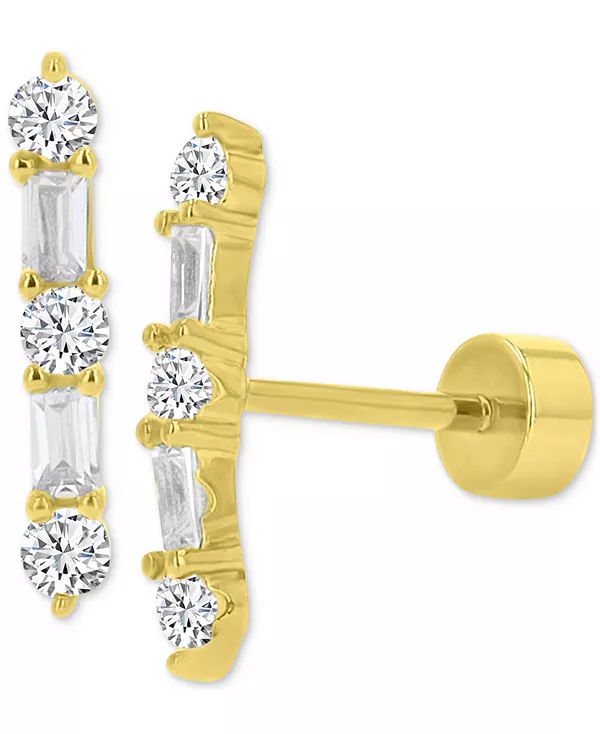 

Серьги-Гвоздики с кубическим цирконием (5/8 карата) из стерлингового серебра с позолотой 14 карат Macy'S, gold