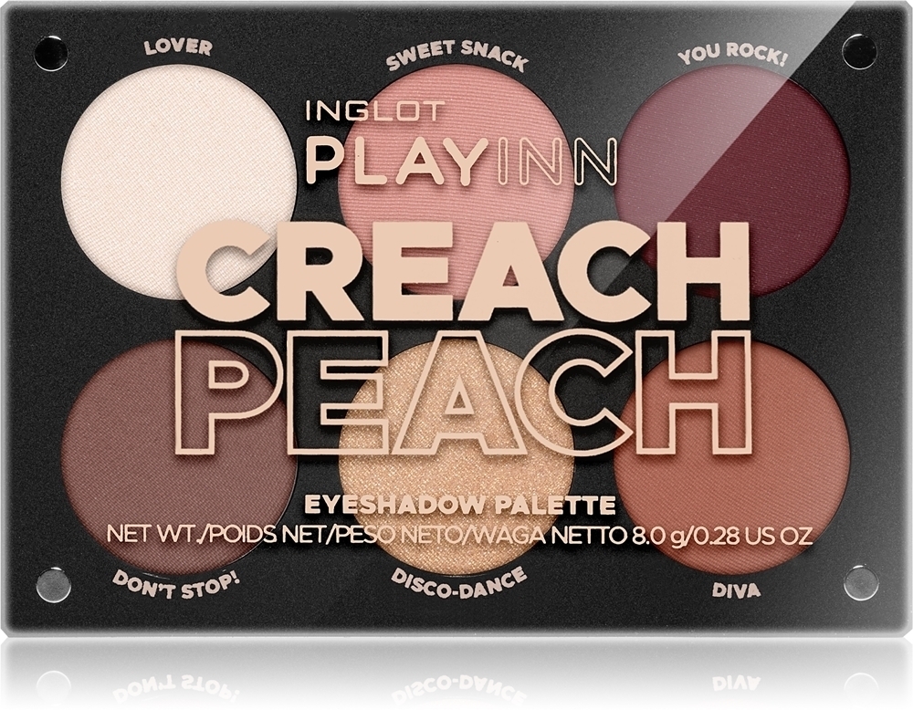 

Палитра теней для век Playinn Inglot, atspalvis creach peach 8 гр