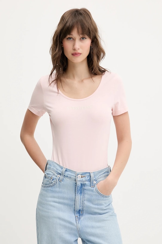 

Футболка Guess Jeans, розовый
