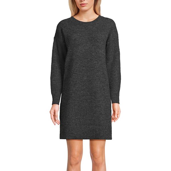 

Женское мини-платье-свитер с пушистым бантом на спине Lands' End, Dk Charcoal Heather