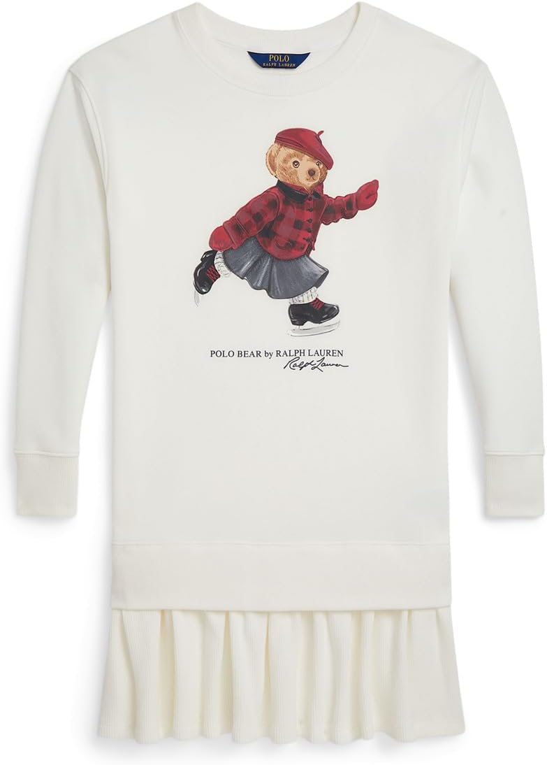 

Флисовое платье Polo Bear Polo Ralph Lauren Kids, Trophy Cream