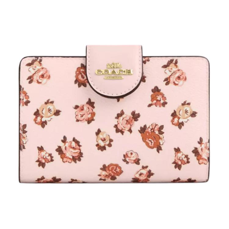 

COACH Миниатюрный кошелек из ткани для женщин в нежно-розовом многоцветном исполнении, Blush Complexion