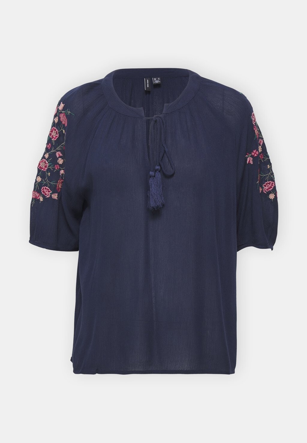 

Блузка Vmmina Tie Vero Moda, темно-синяя