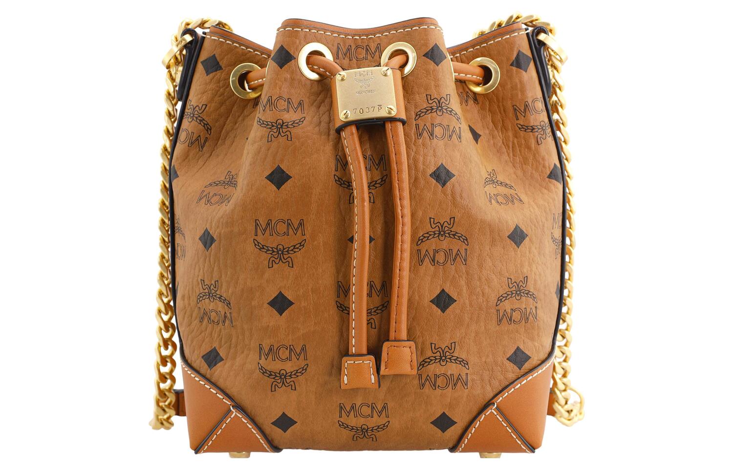 

Мягкая берлинская сумка на шнурке мини Visetos коньячный MCM
