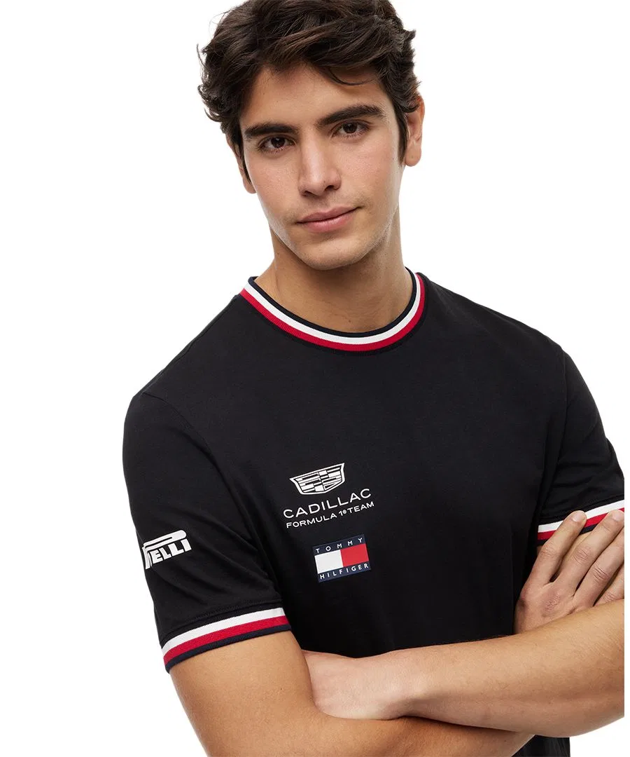 Мужская реплика футболки с коротким рукавом Cadillac F1 Tommy Hilfiger, Black — фото 3