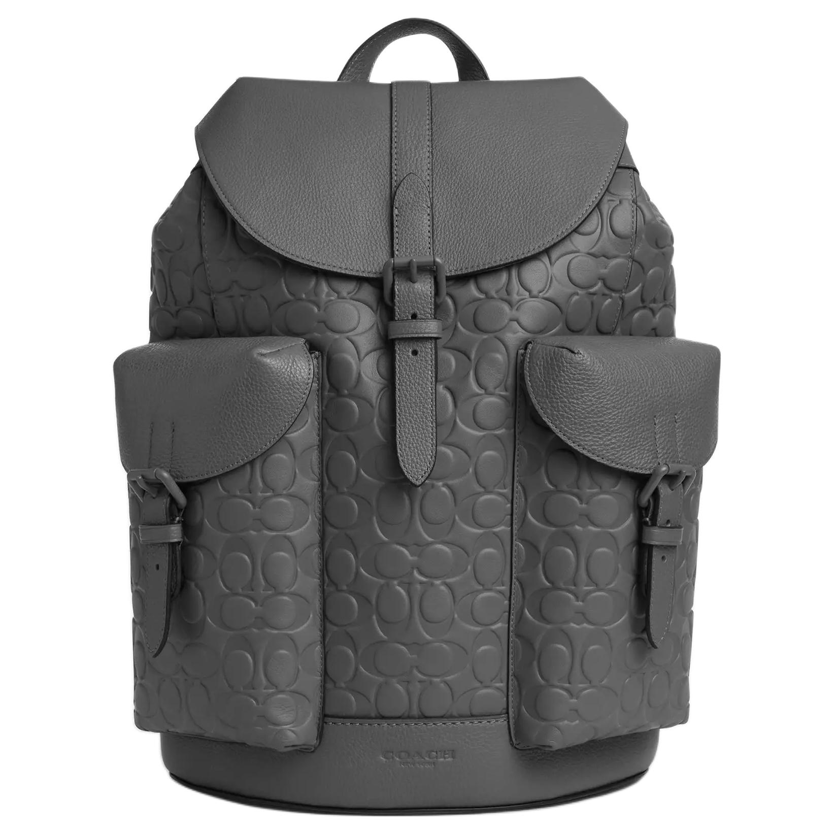 

COACH Рюкзак WARNER Calfskin Backpack Large мужской темно-серый