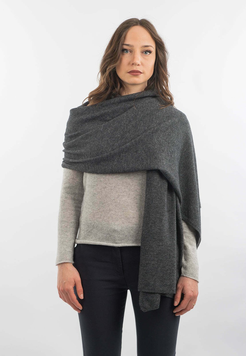 

Шарф Dalle Piane Cashmere, антрацит