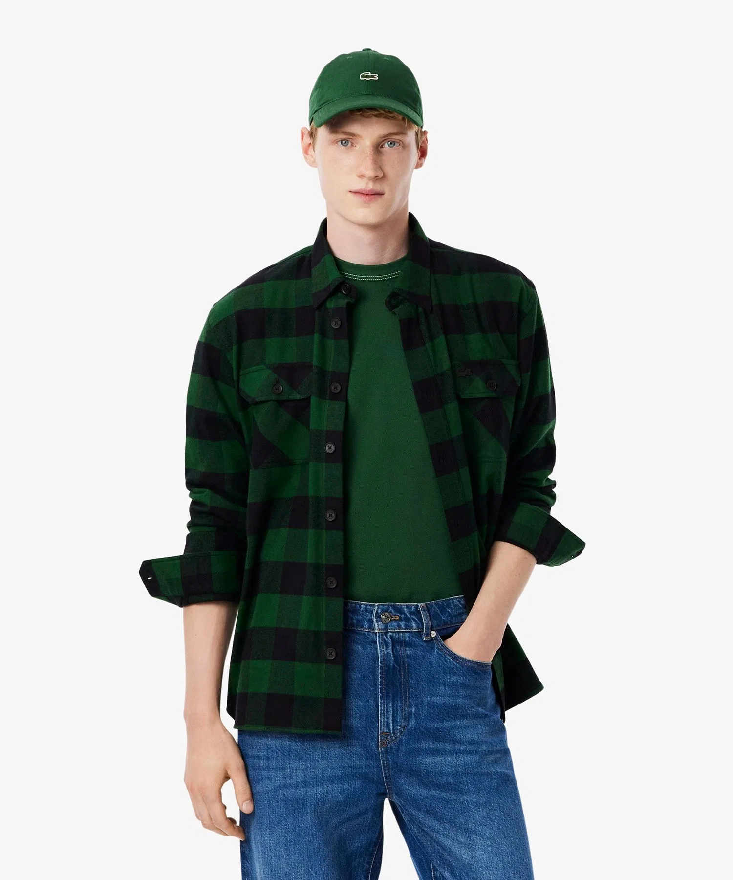 Рубашка Lacoste мужская оверсайз хлопковая в клетку