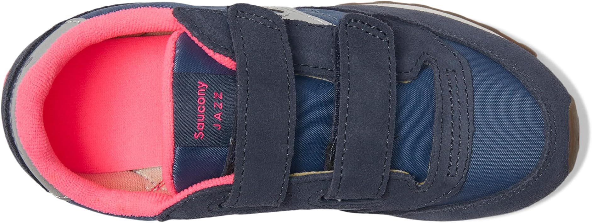 Кроссовки Saucony Kids  Originals Jazz Double Hook & Loop, Navy/Silver/Pink — фото 2