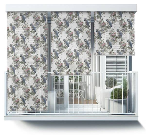 

Рулонные шторы Tulup Papageien zwischen Blumen, 60x180x1 см, многоцветный