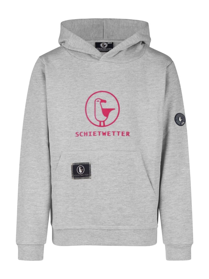 

Пуловер с капюшоном SCHIETWETTER, цвет grey mel/neon pink