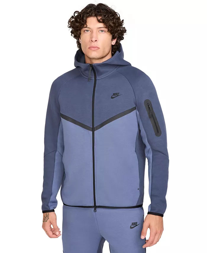 

Мужская худи Tech Fleece с молнией и логотипом Windrunner Nike, синий