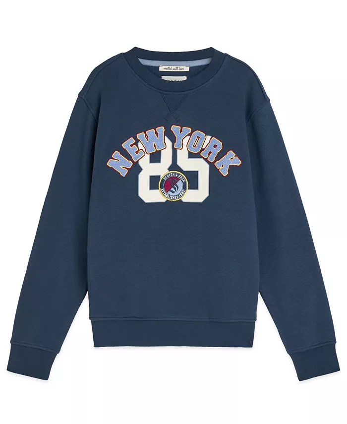 

Мальчиковая толстовка с длинным рукавом и принтом, размер 4T-7T Scotch & Soda, синий