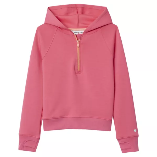 

Детская и женская худи с молнией до середины, размеры S-XXL и plus size Lands' End, цвет hot pink