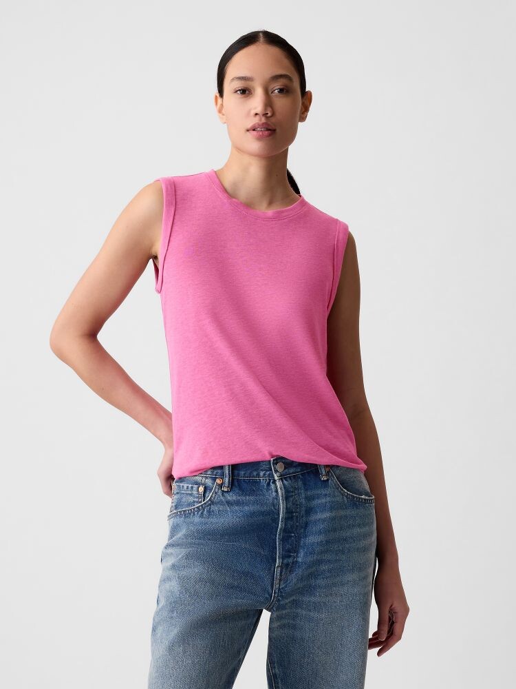 

Льняная майка Gap, розовый