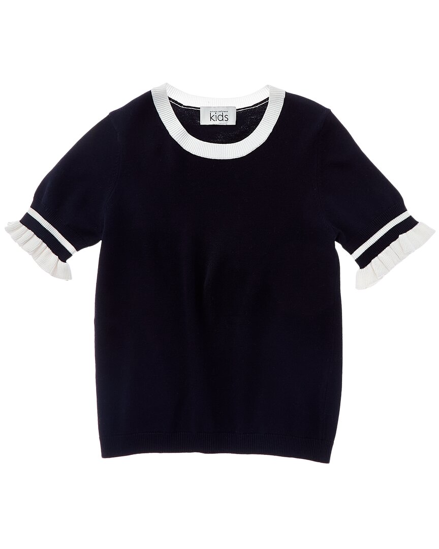 

Осенний кашемировый свитер с оборками на рукавах Autumn Cashmere, синий