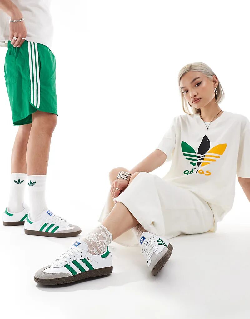 Кроссовки Samba OG белого и зеленого цвета adidas Originals