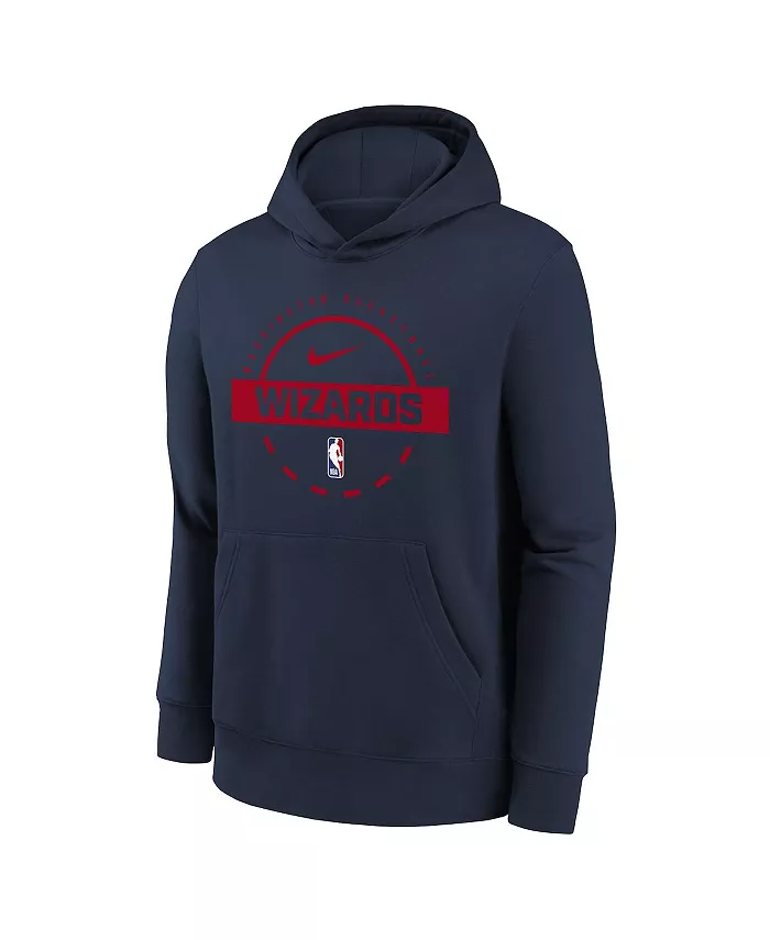 Большие мальчики и девочки Navy Washington Wizards 2025/26 Club Fleece Practice Hoodie Nike — фото 3