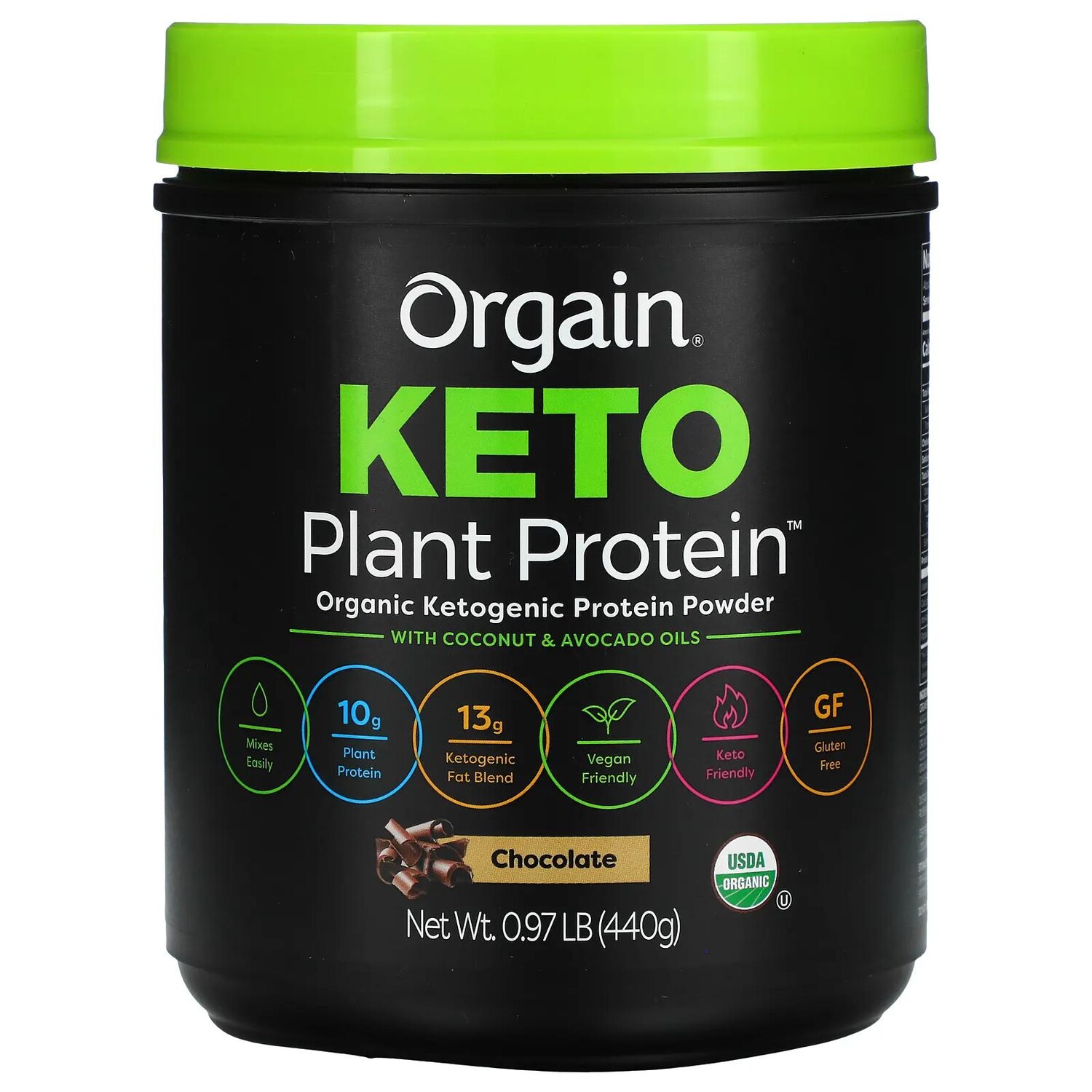 

Orgain Keto порошок из органического растительного белка шоколад 440 г (0,97 фунта)