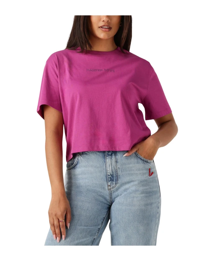 

Фиолетовый укороченный топ с логотипом Harper & Yve, фиолетовый